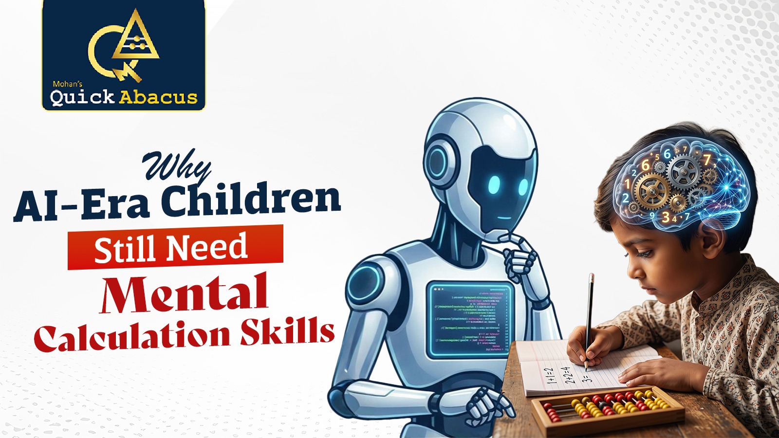 Child learning fast calculation techniques using mental maths methods